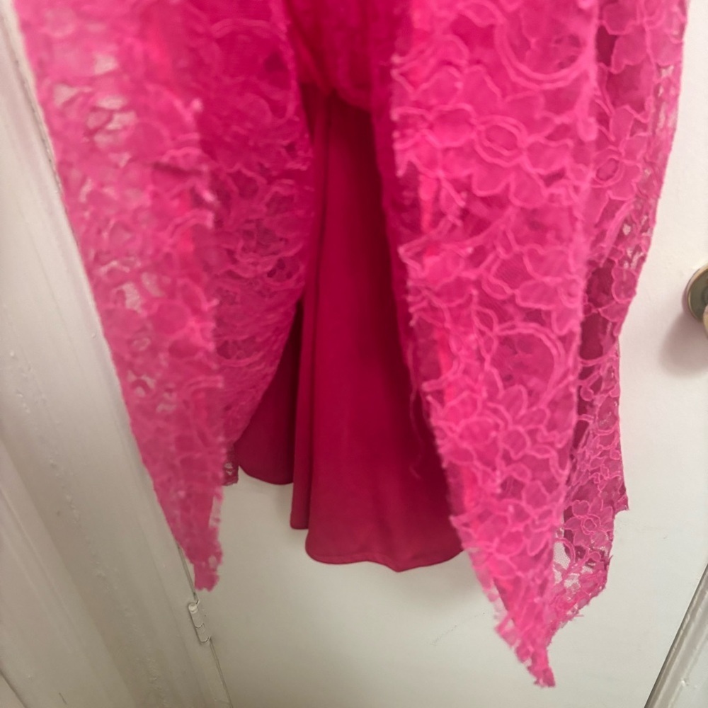 Neiman Marcus Strapless Pink Lace Dress - Picture 9 of 14